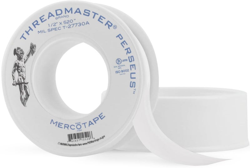 TAPEWELL Professional Grade Plumbers Tape - High Density Thread Sealant Teflon Tape, 1/2 Inch X 520 Inches - Image 1